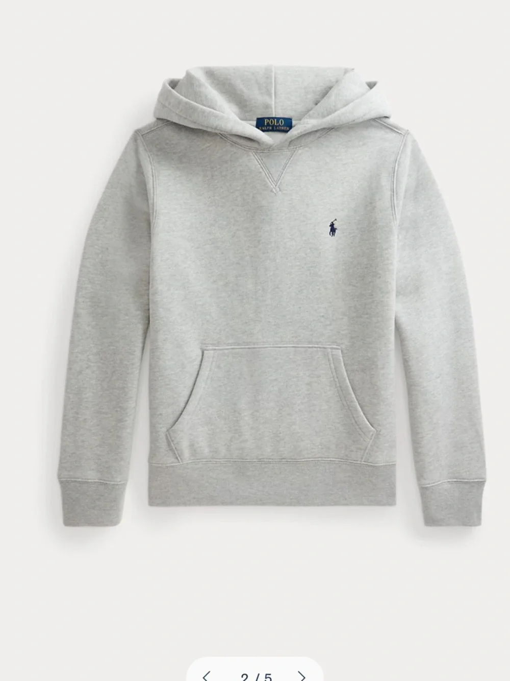 NWT Ralph Lauren Light Gray Crewneck Sweatshirt with Navy Pony boy size XL